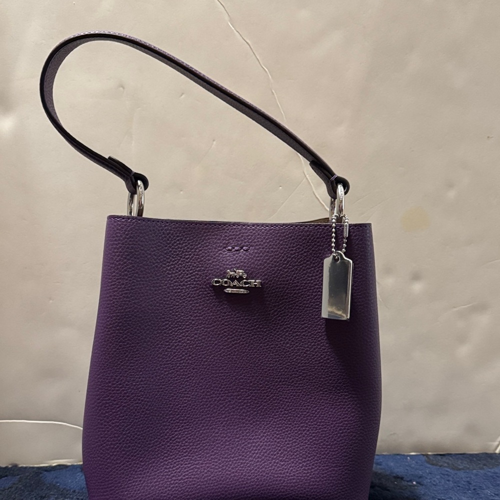 Coach Deep Purple Leather Shoulder Bag